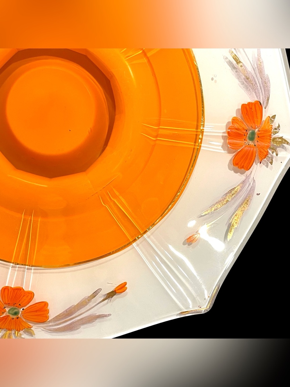 Vintage 1930s Indiana Glass Modern Classic Hexagon Pedestal Console Bowl Platter - Picture 7 of 15